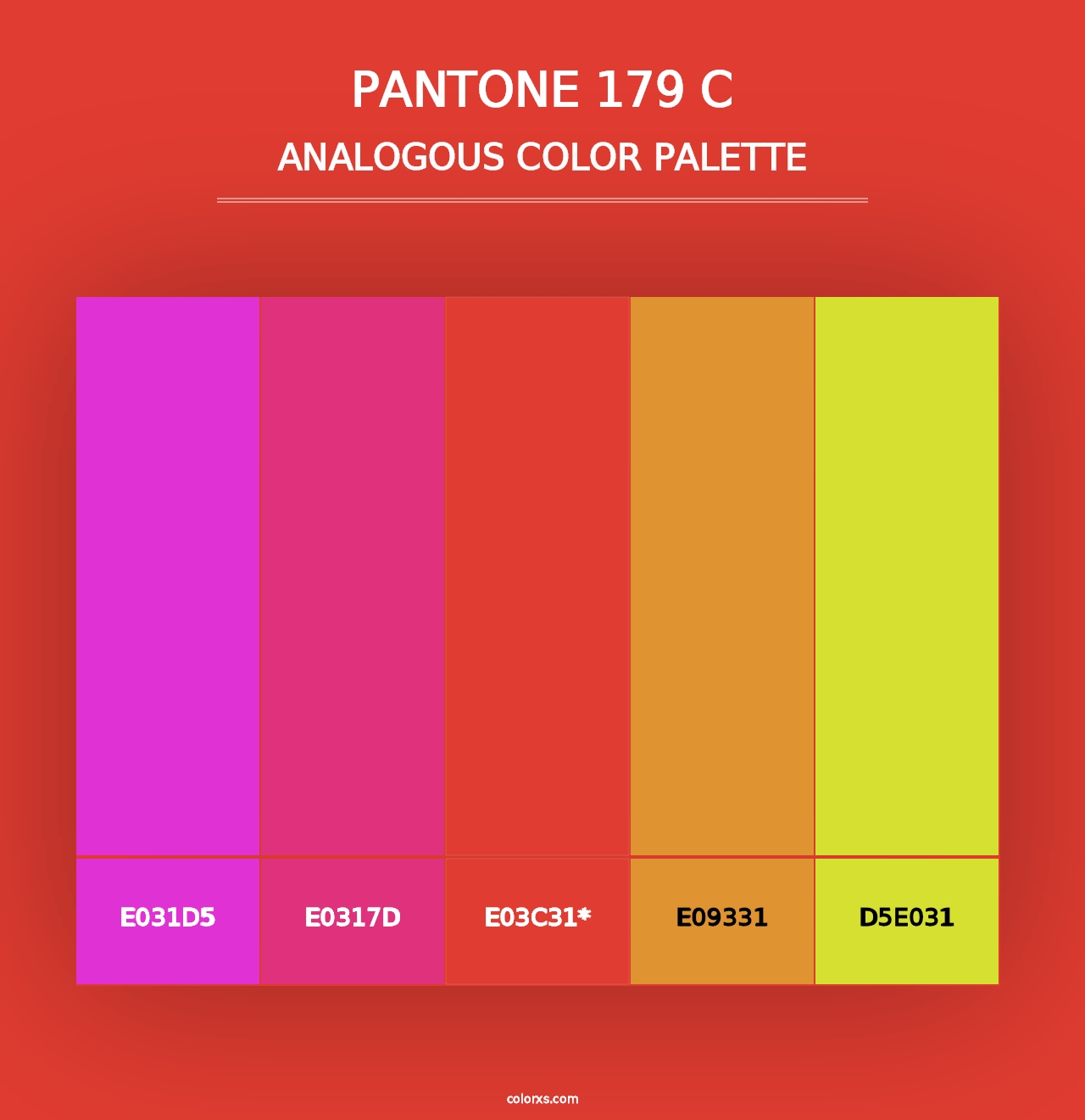 PANTONE 179 C - Analogous Color Palette