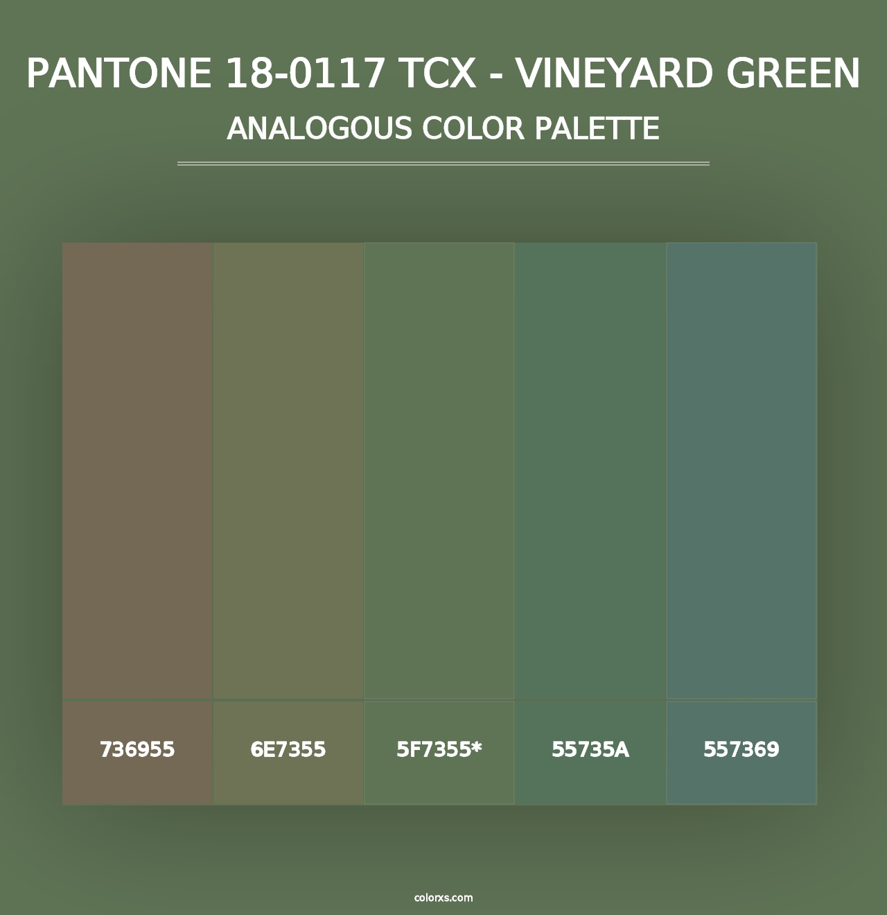 PANTONE 18-0117 TCX - Vineyard Green - Analogous Color Palette