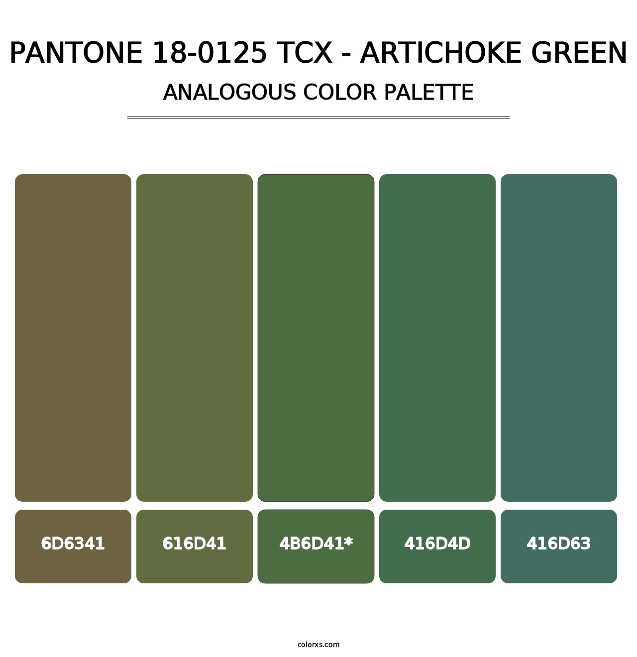 PANTONE 18-0125 TCX - Artichoke Green - Analogous Color Palette