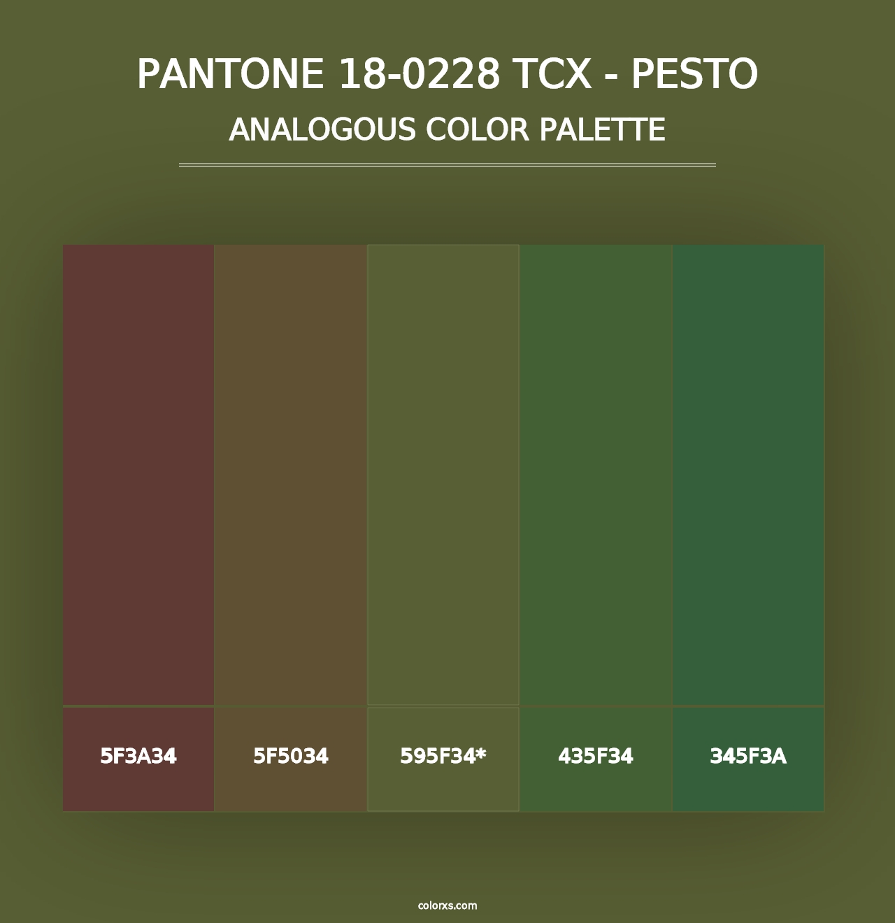 PANTONE 18-0228 TCX - Pesto - Analogous Color Palette