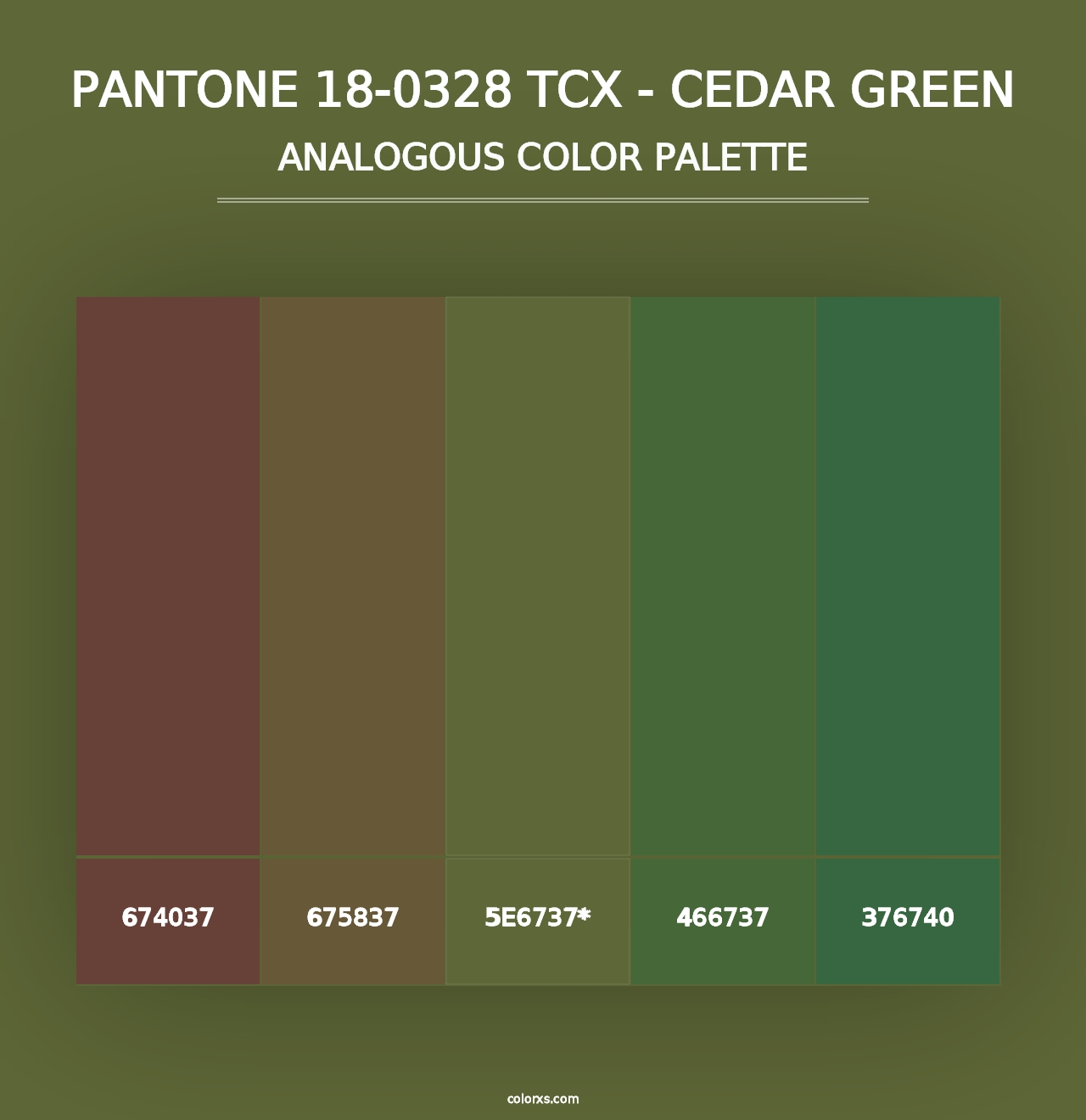 PANTONE 18-0328 TCX - Cedar Green - Analogous Color Palette