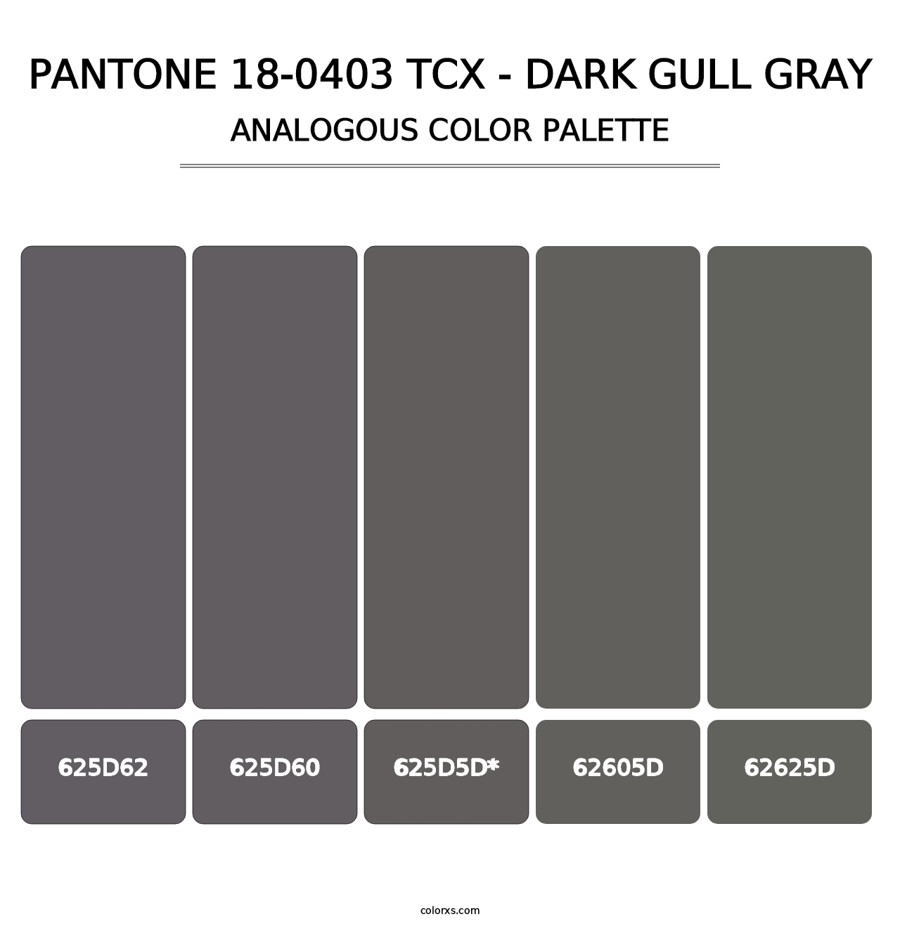 PANTONE 18-0403 TCX - Dark Gull Gray - Analogous Color Palette