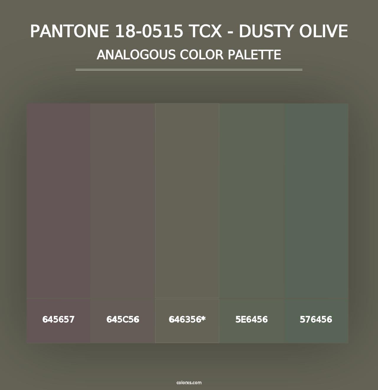 PANTONE 18-0515 TCX - Dusty Olive - Analogous Color Palette