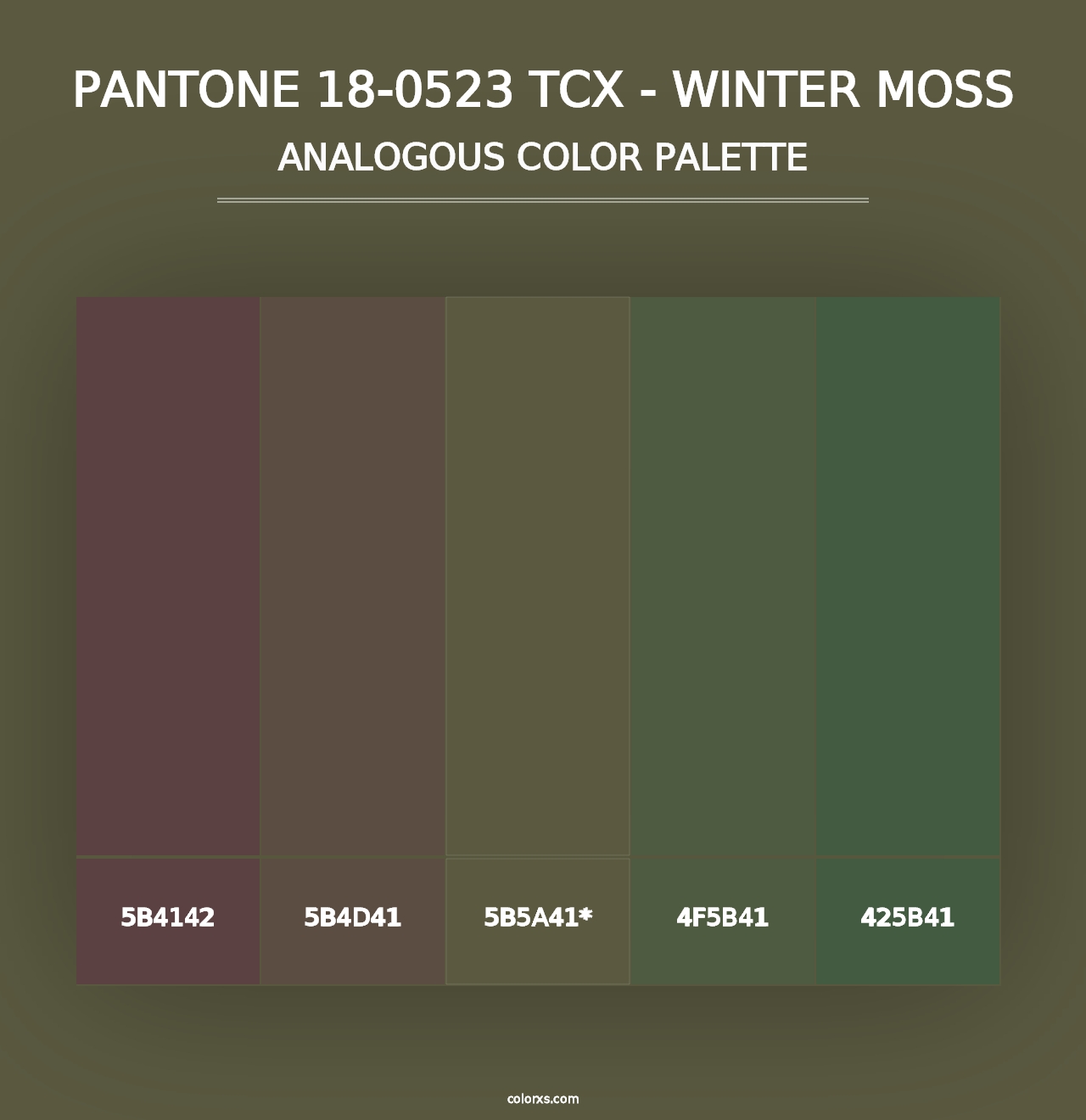 PANTONE 18-0523 TCX - Winter Moss - Analogous Color Palette