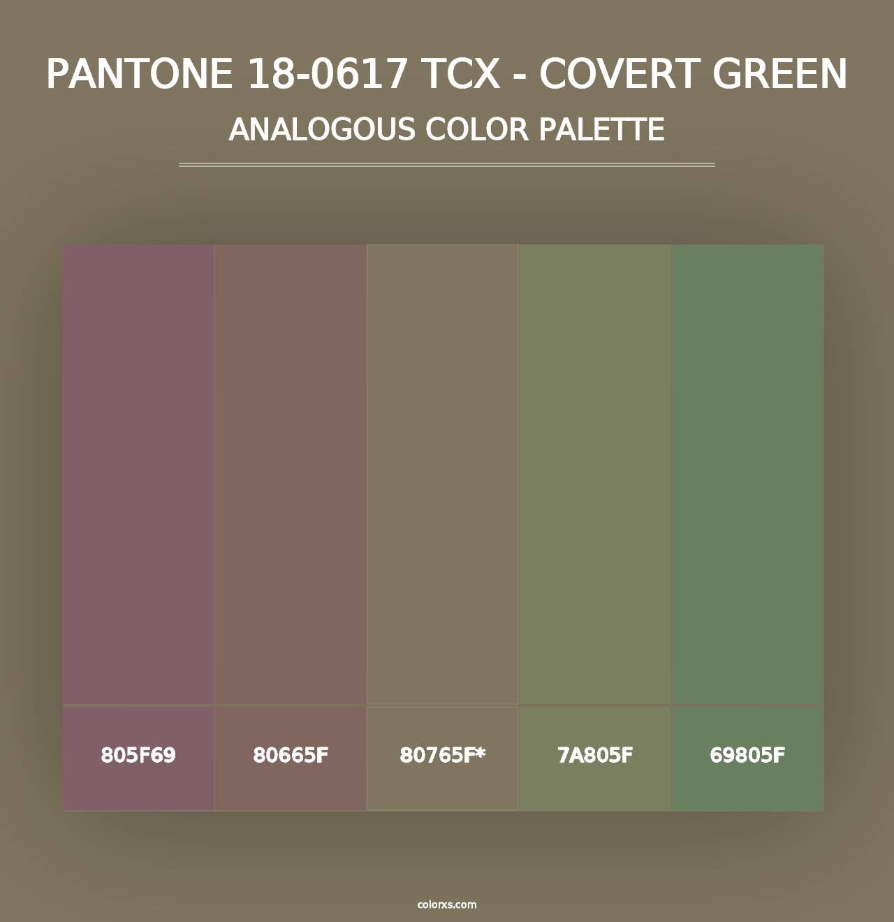 PANTONE 18-0617 TCX - Covert Green - Analogous Color Palette