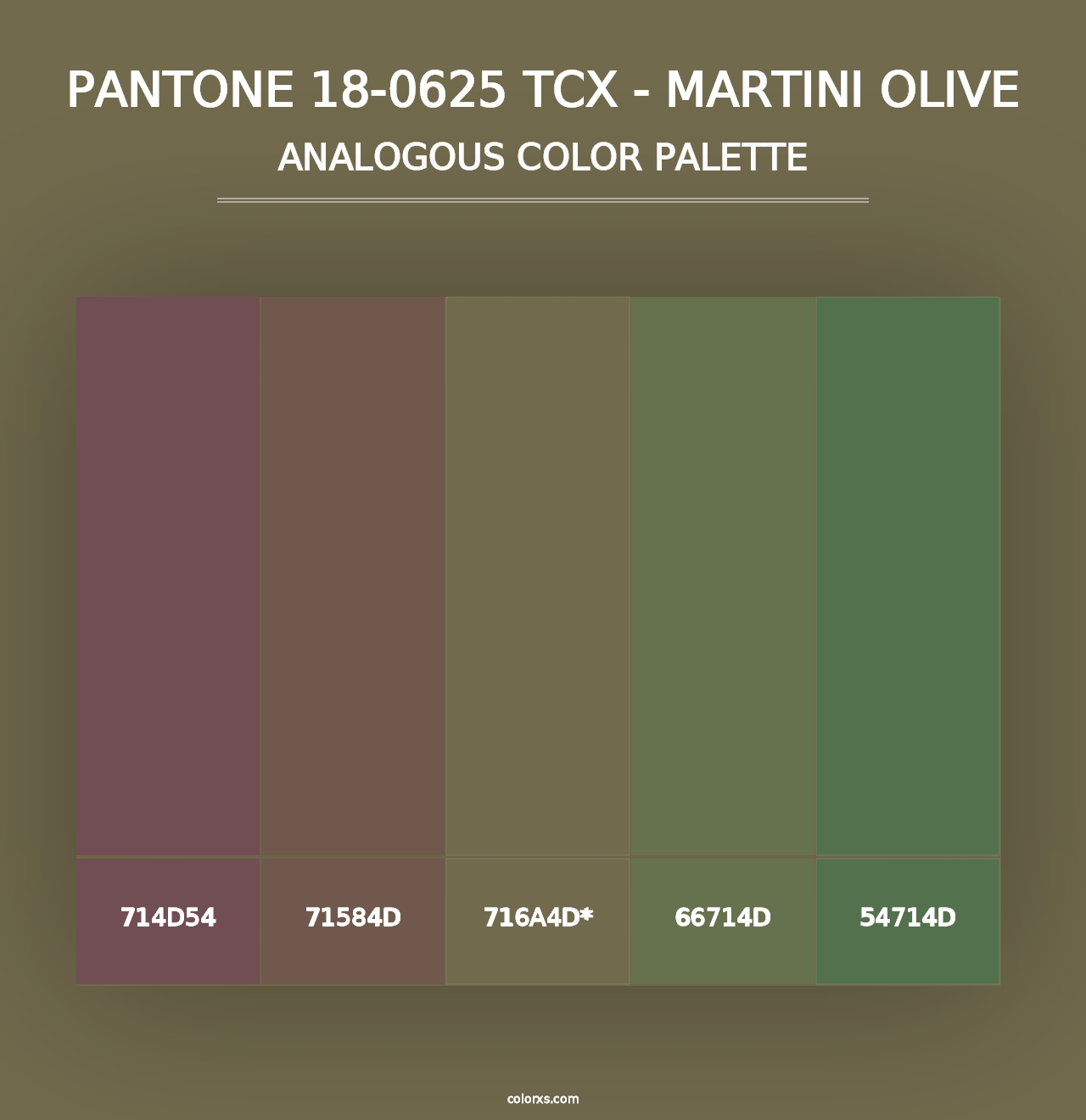 PANTONE 18-0625 TCX - Martini Olive - Analogous Color Palette