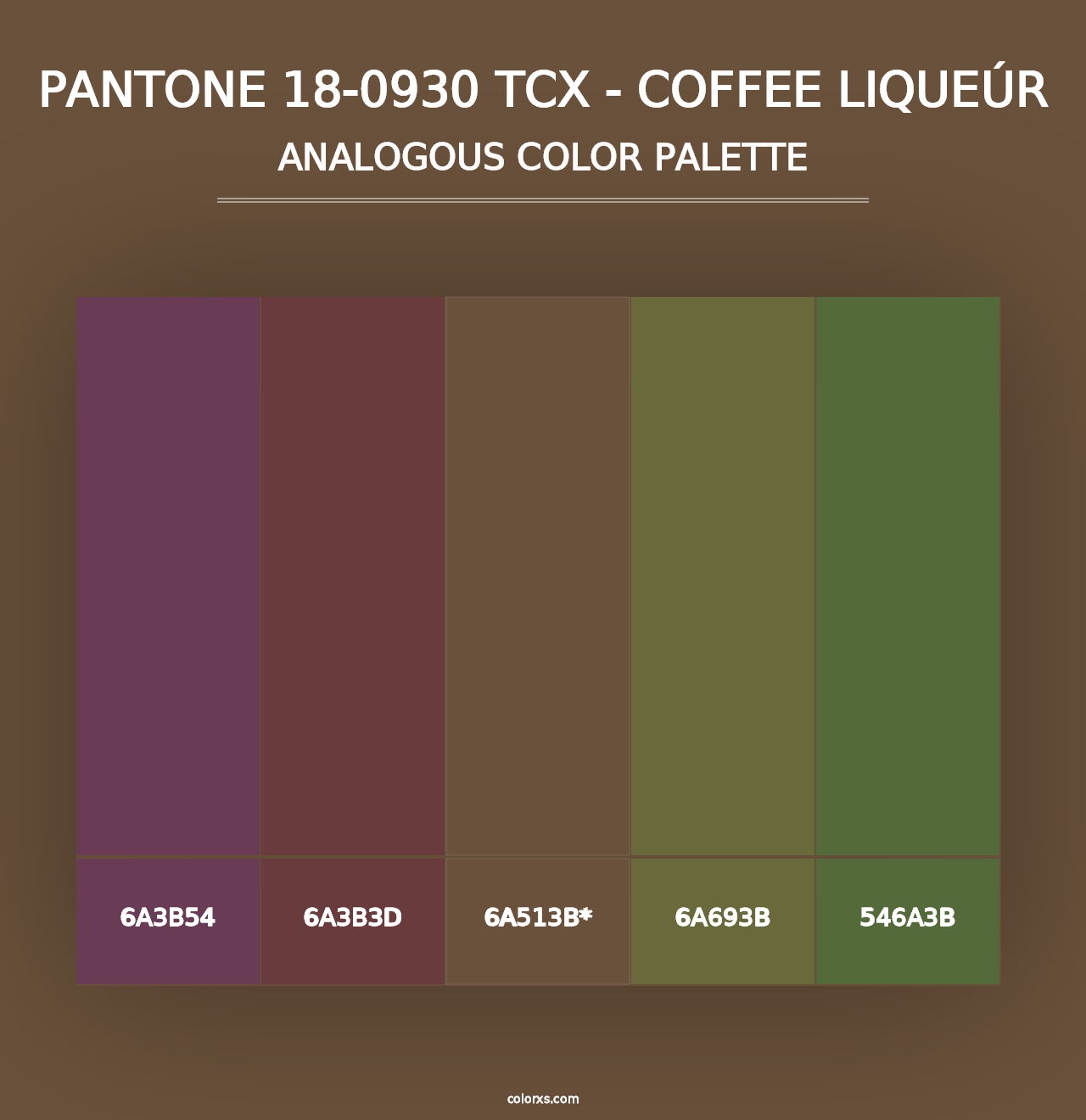 PANTONE 18-0930 TCX - Coffee Liqueúr - Analogous Color Palette