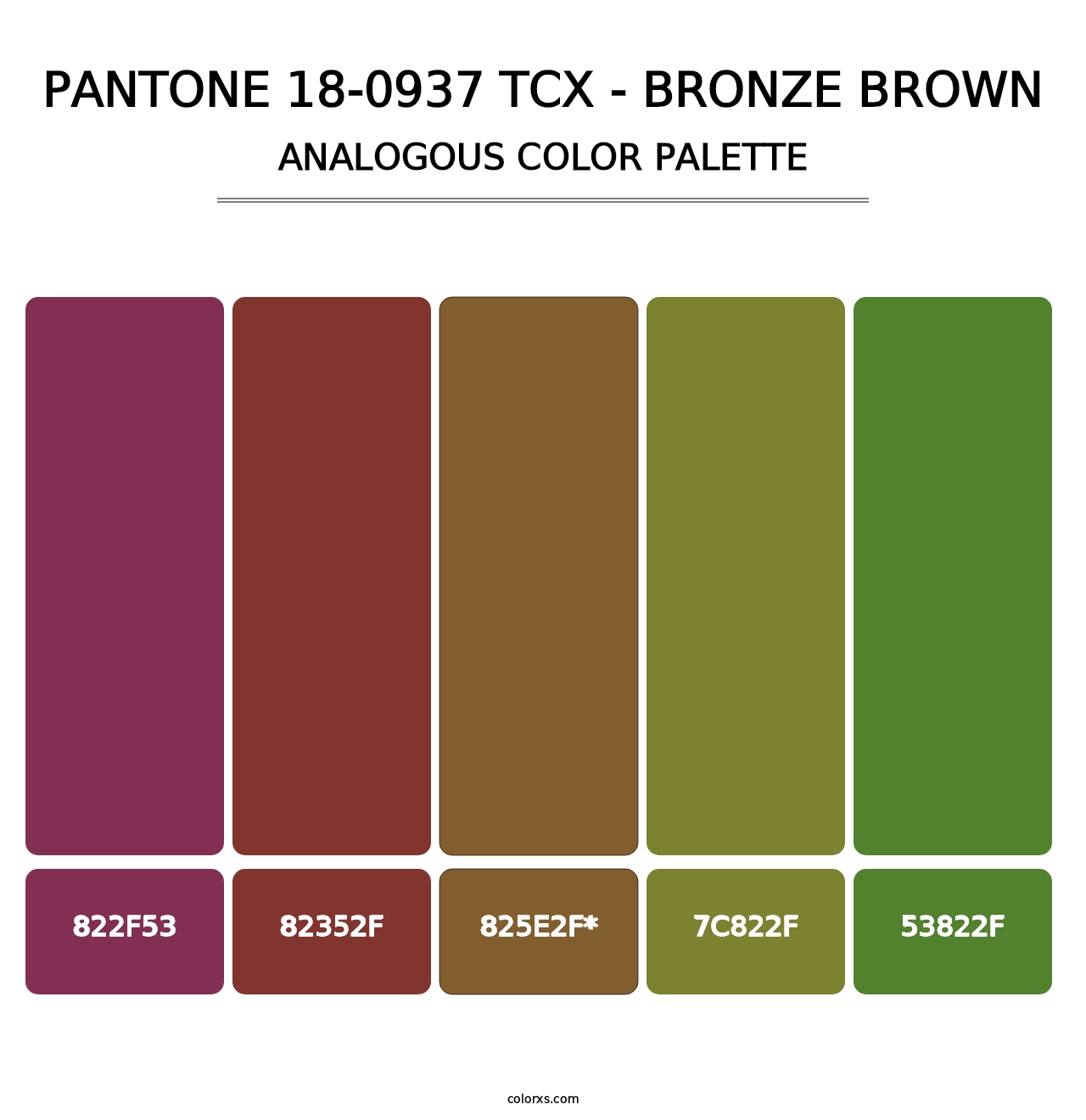 PANTONE 18-0937 TCX - Bronze Brown - Analogous Color Palette