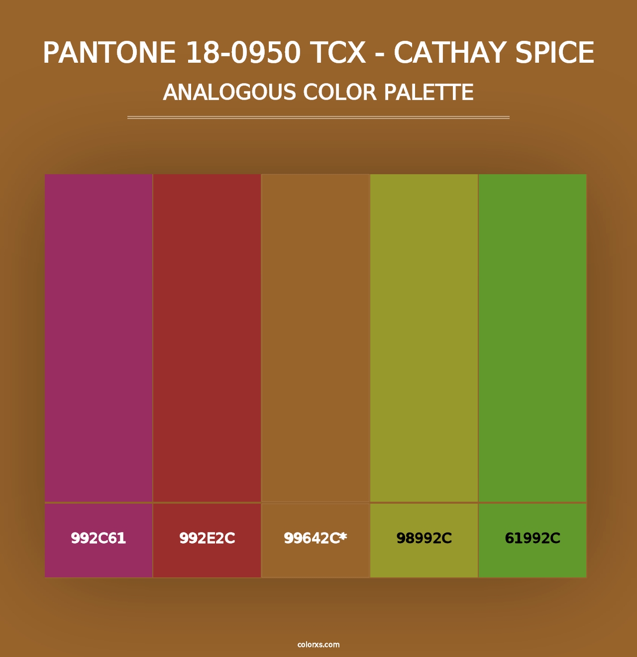 PANTONE 18-0950 TCX - Cathay Spice - Analogous Color Palette