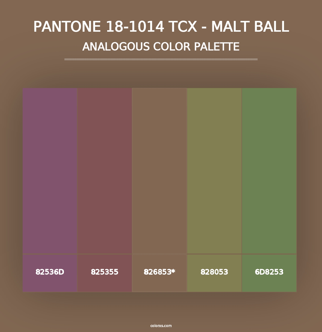 PANTONE 18-1014 TCX - Malt Ball - Analogous Color Palette