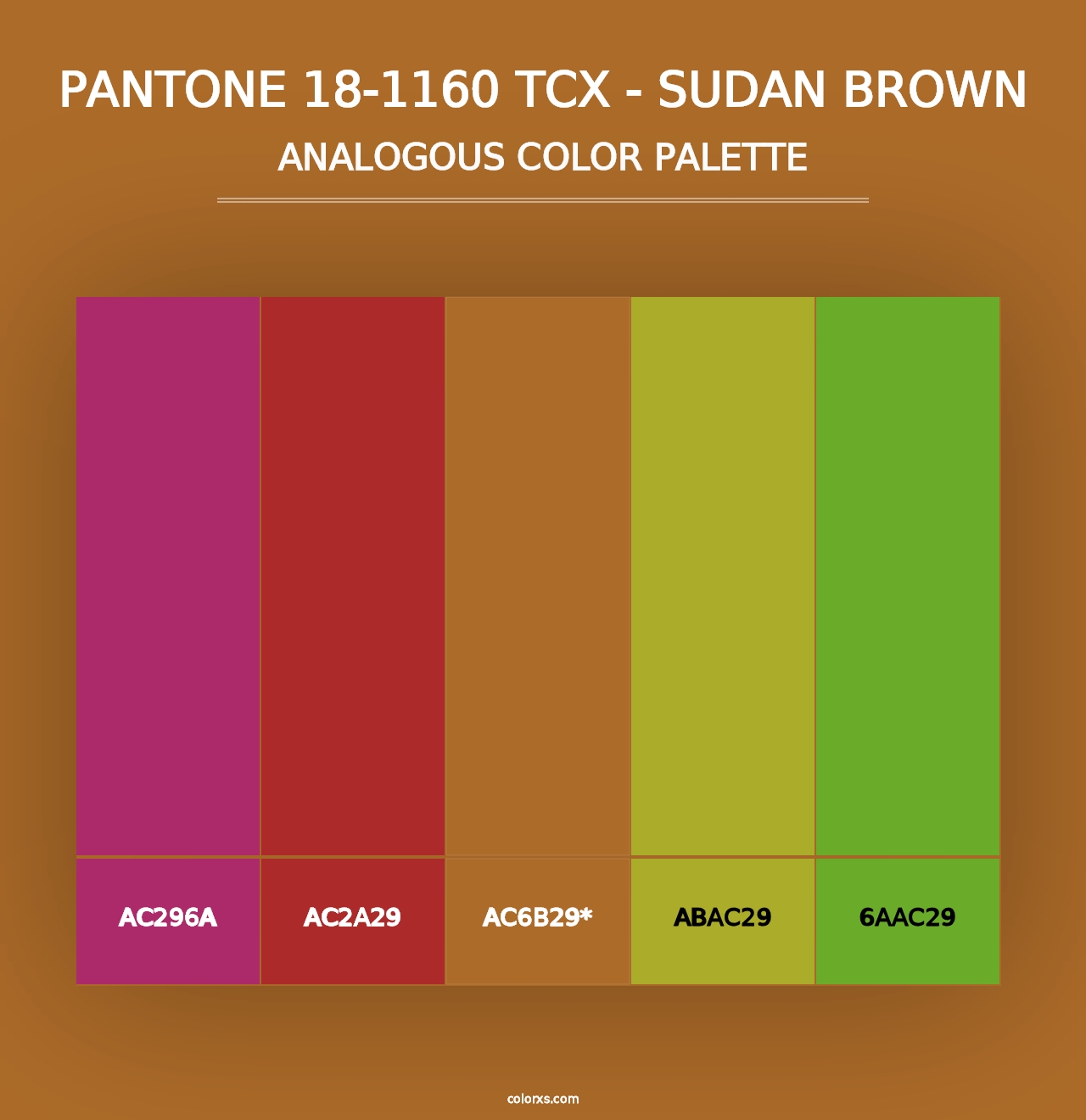 PANTONE 18-1160 TCX - Sudan Brown - Analogous Color Palette