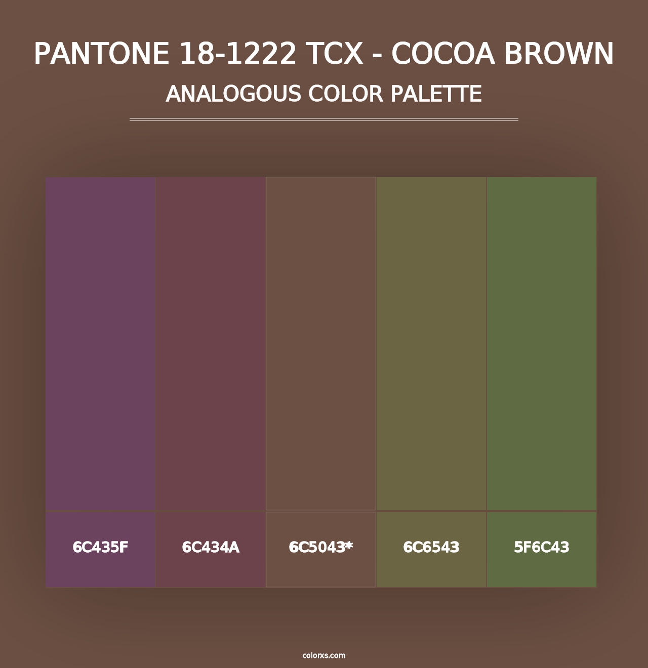 PANTONE 18-1222 TCX - Cocoa Brown - Analogous Color Palette