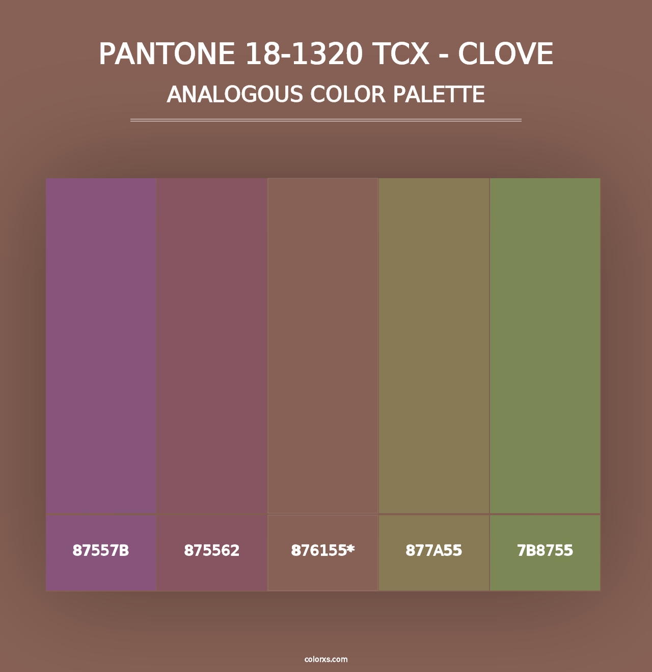 PANTONE 18-1320 TCX - Clove - Analogous Color Palette