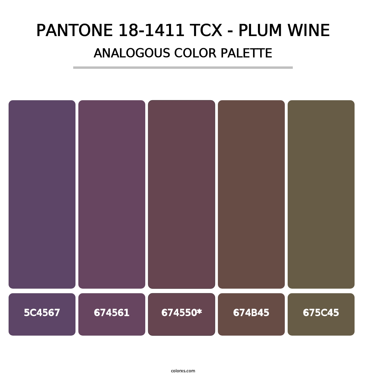 PANTONE 18-1411 TCX - Plum Wine - Analogous Color Palette