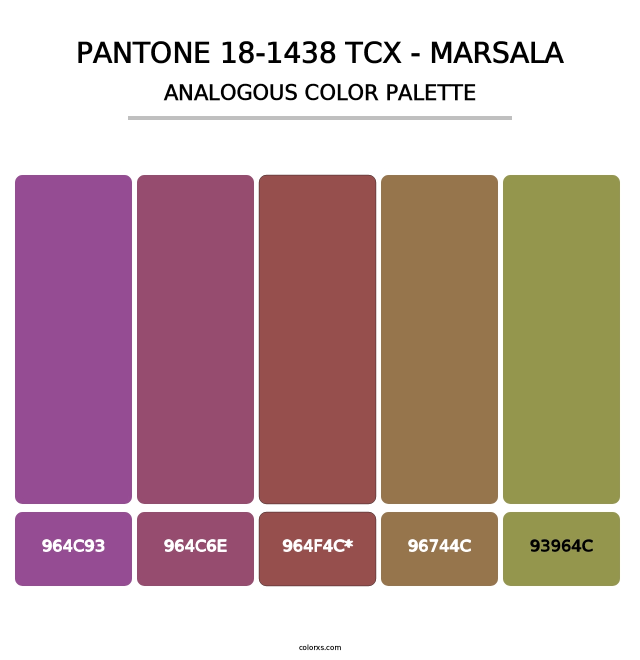 PANTONE 18-1438 TCX - Marsala - Analogous Color Palette