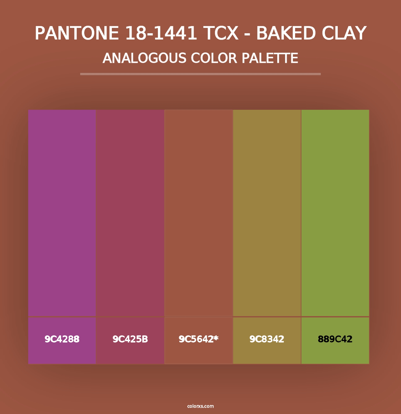 PANTONE 18-1441 TCX - Baked Clay - Analogous Color Palette