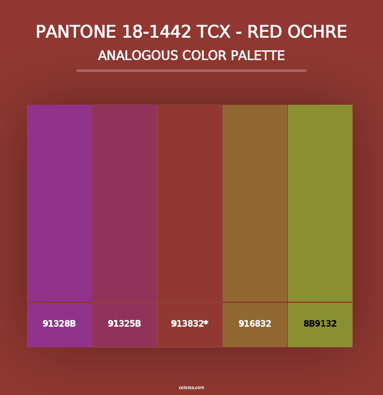 PANTONE 18-1442 TCX - Red Ochre - Analogous Color Palette