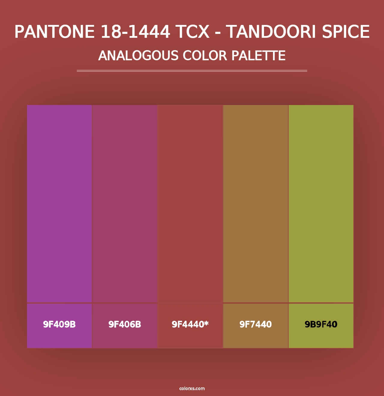 PANTONE 18-1444 TCX - Tandoori Spice - Analogous Color Palette