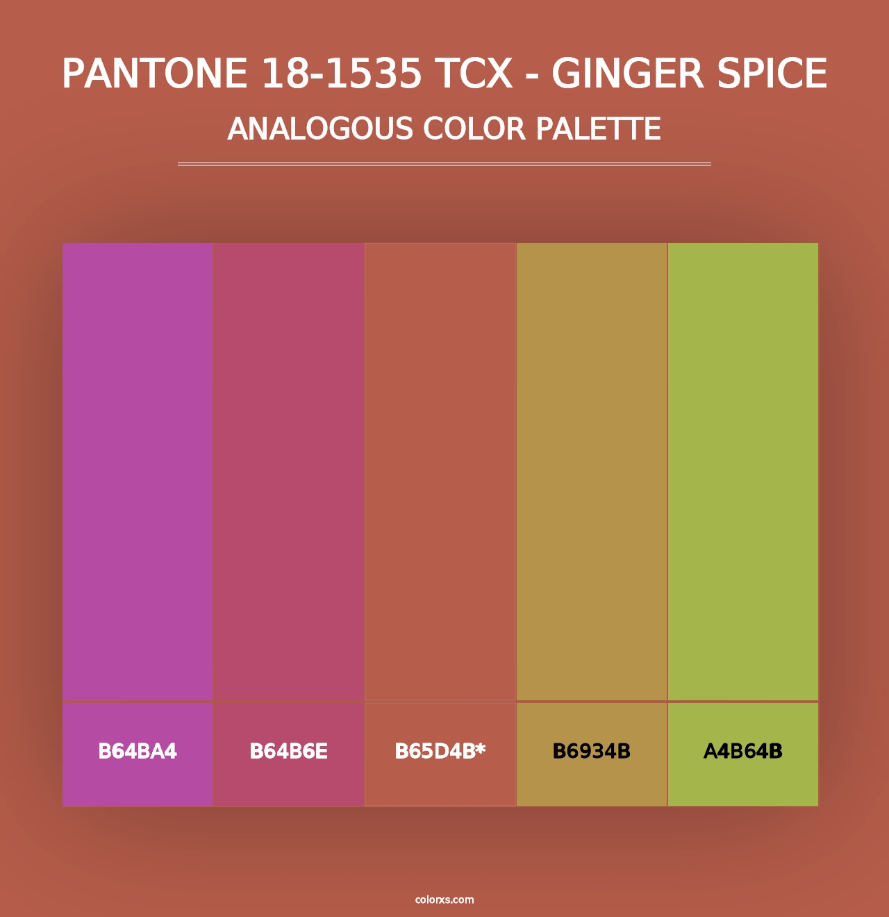 PANTONE 18-1535 TCX - Ginger Spice - Analogous Color Palette