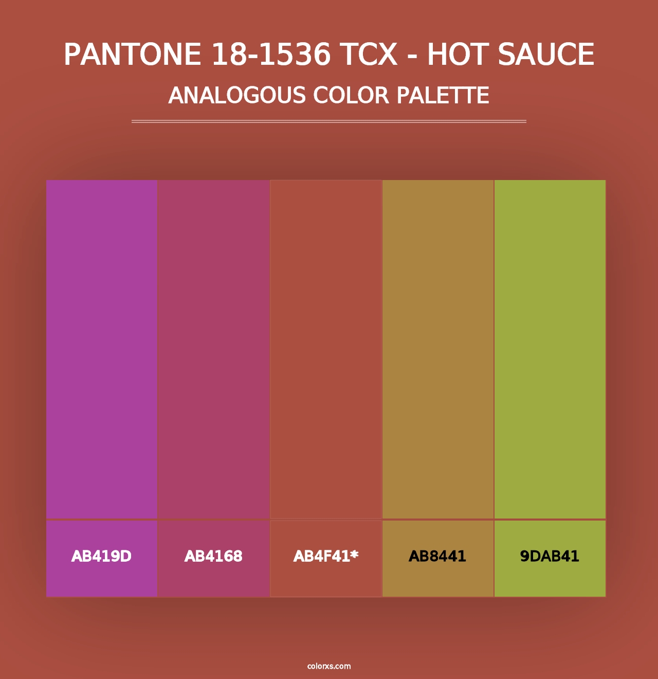 PANTONE 18-1536 TCX - Hot Sauce - Analogous Color Palette