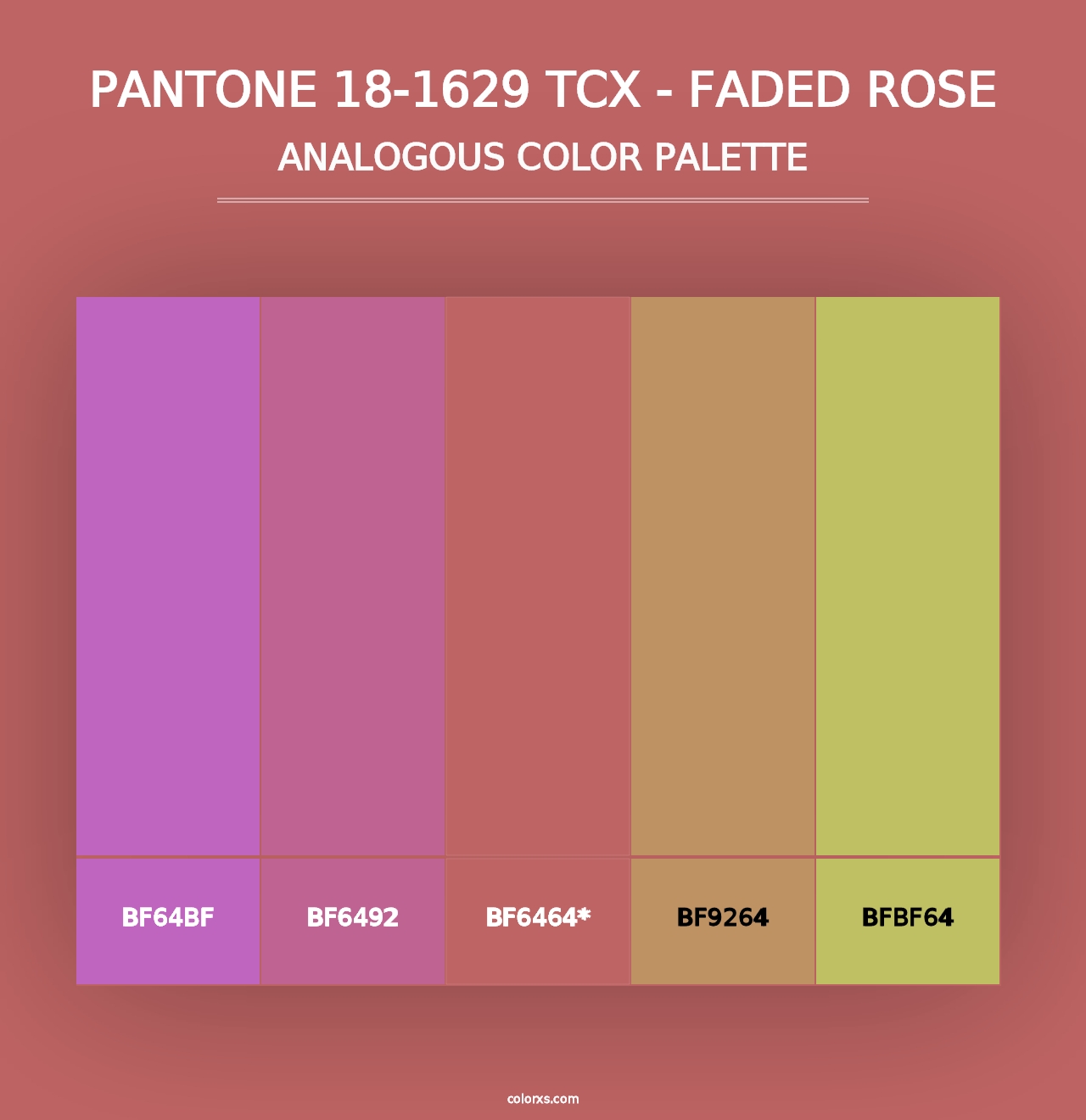 PANTONE 18-1629 TCX - Faded Rose - Analogous Color Palette