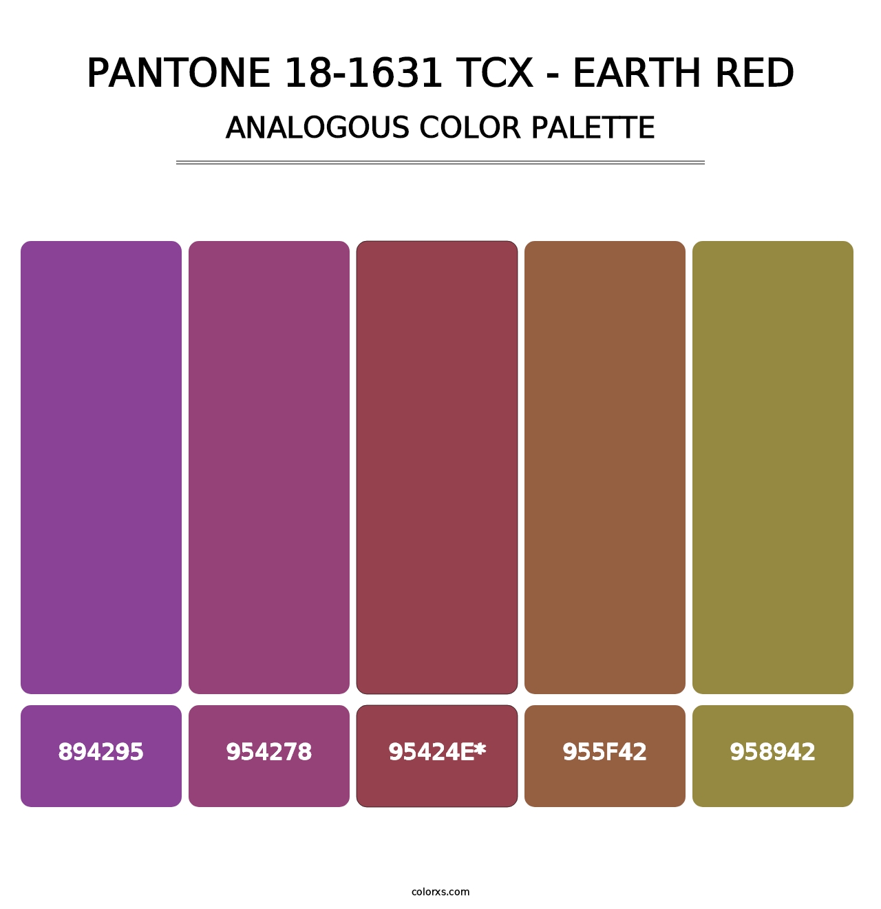 PANTONE 18-1631 TCX - Earth Red - Analogous Color Palette