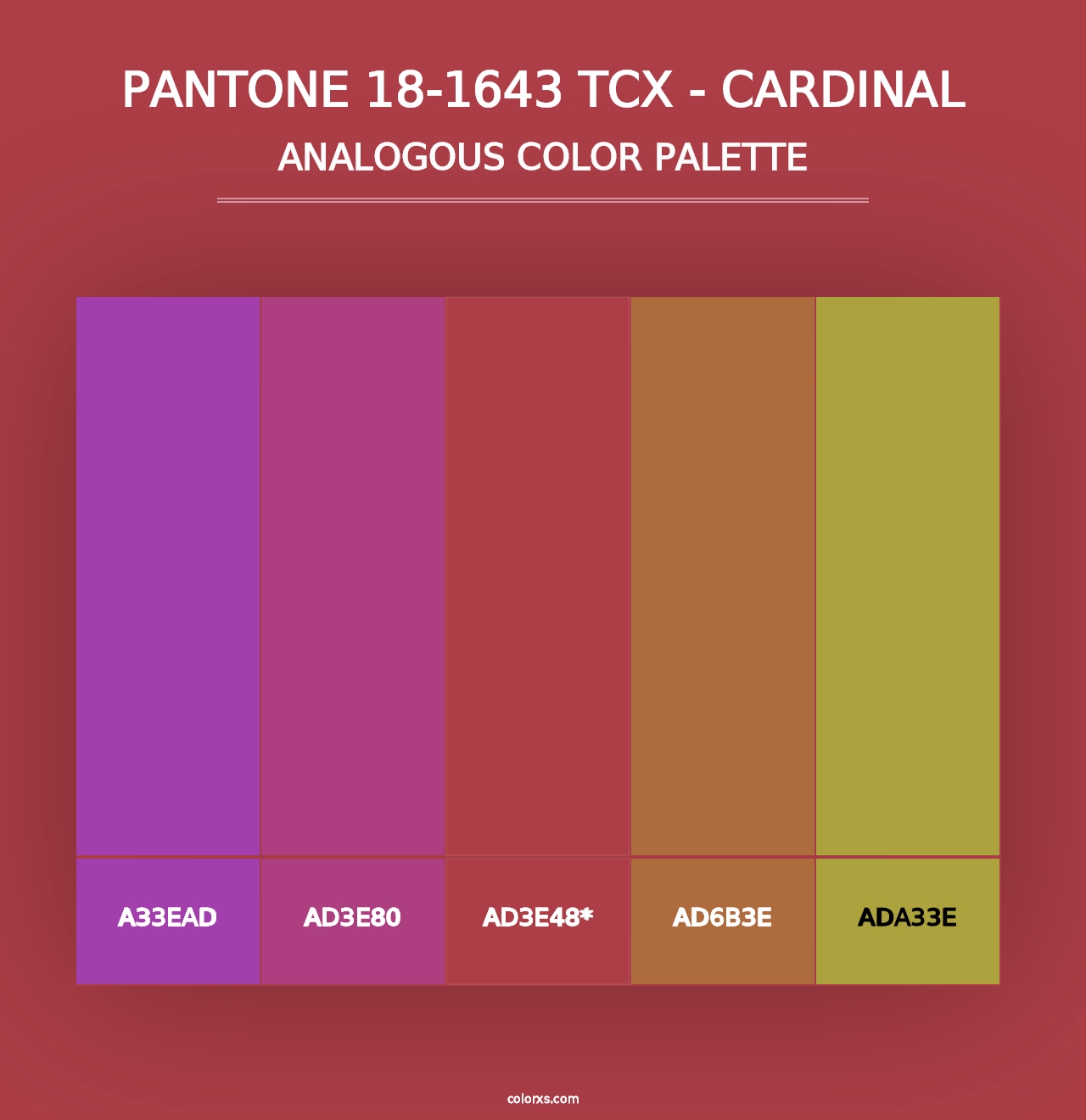 PANTONE 18-1643 TCX - Cardinal - Analogous Color Palette