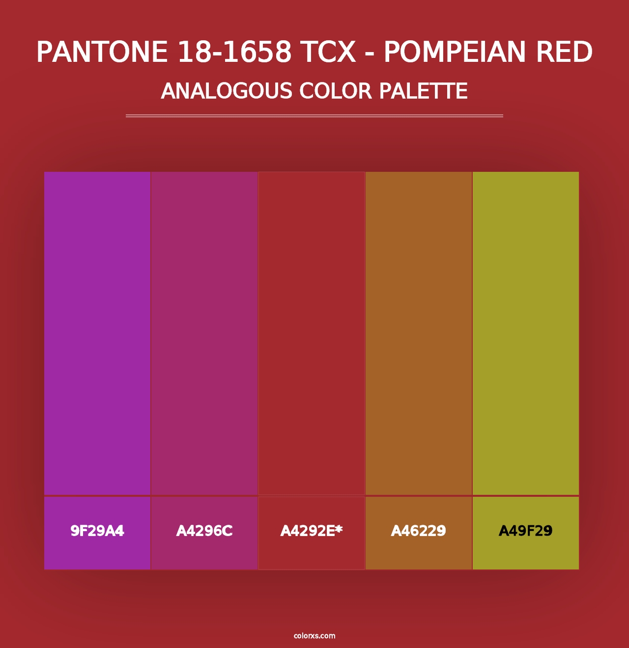 PANTONE 18-1658 TCX - Pompeian Red - Analogous Color Palette