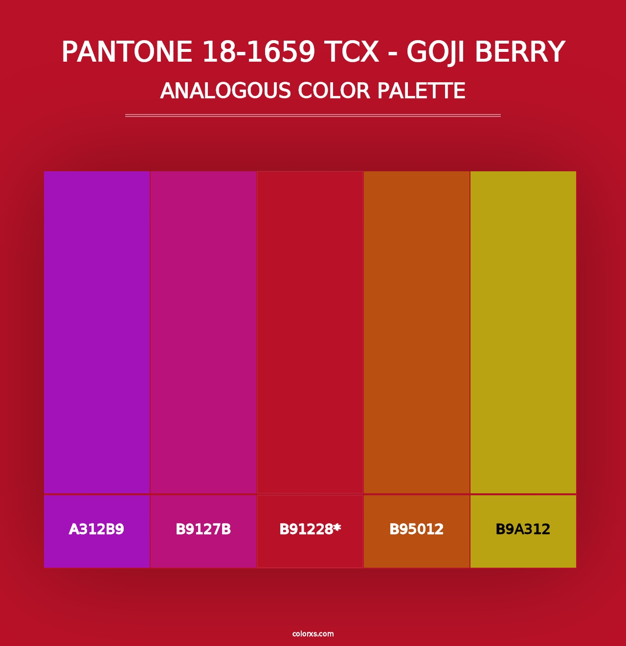 PANTONE 18-1659 TCX - Goji Berry - Analogous Color Palette