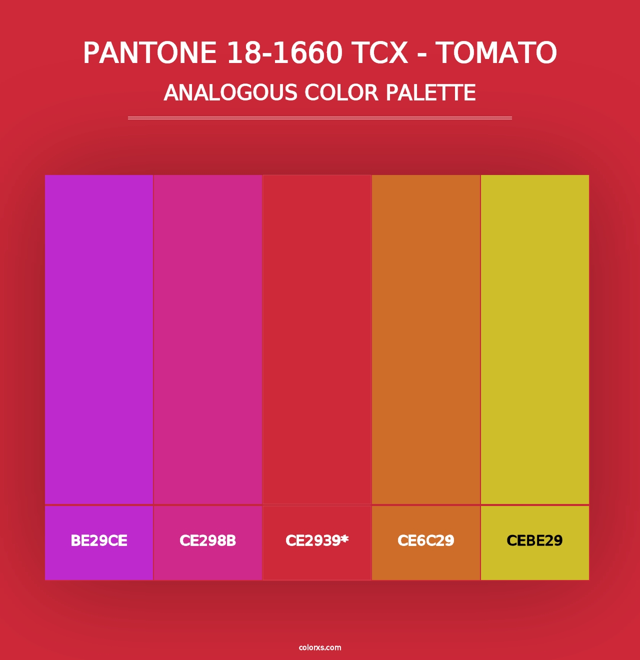 PANTONE 18-1660 TCX - Tomato - Analogous Color Palette