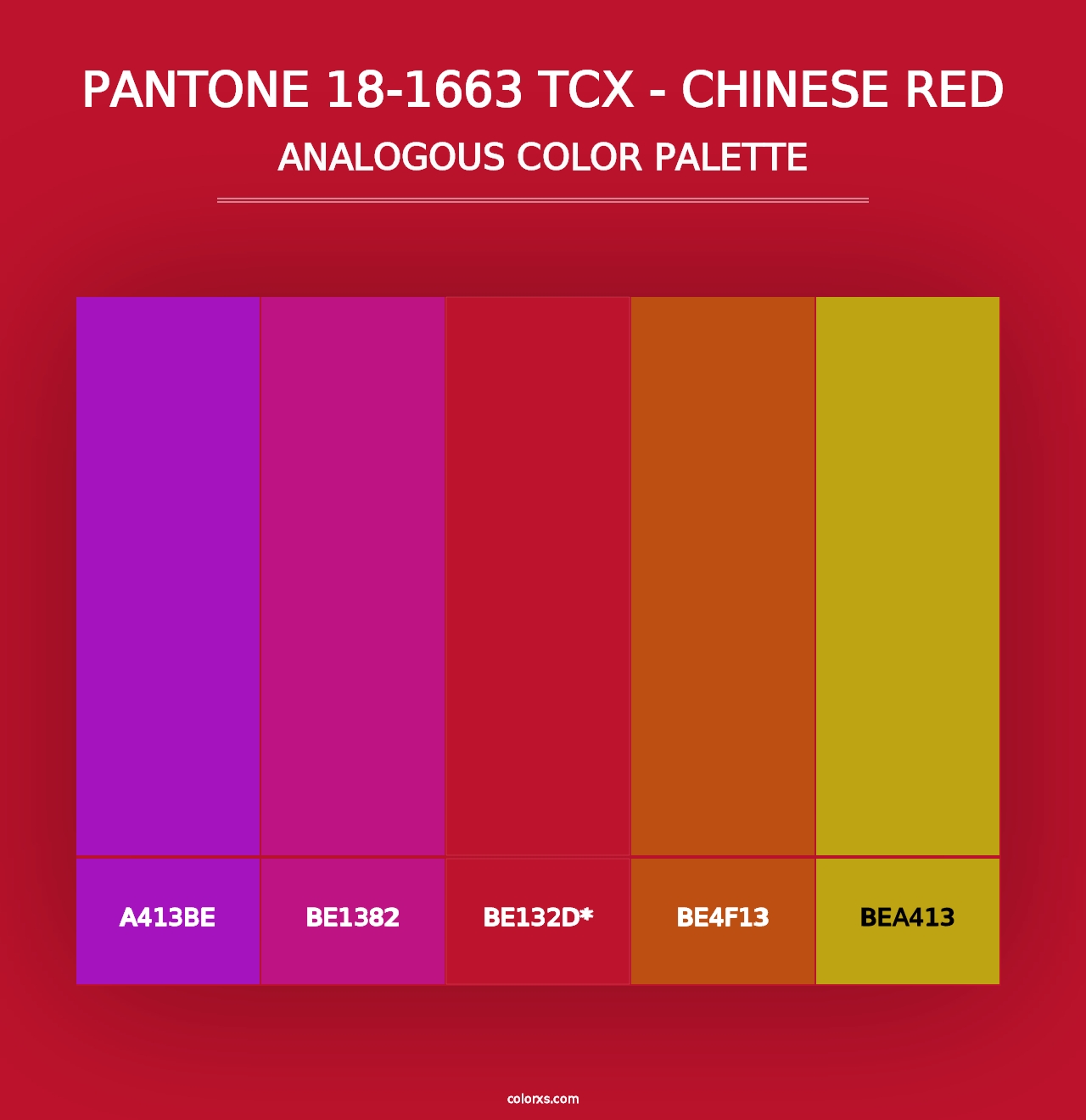 PANTONE 18-1663 TCX - Chinese Red - Analogous Color Palette