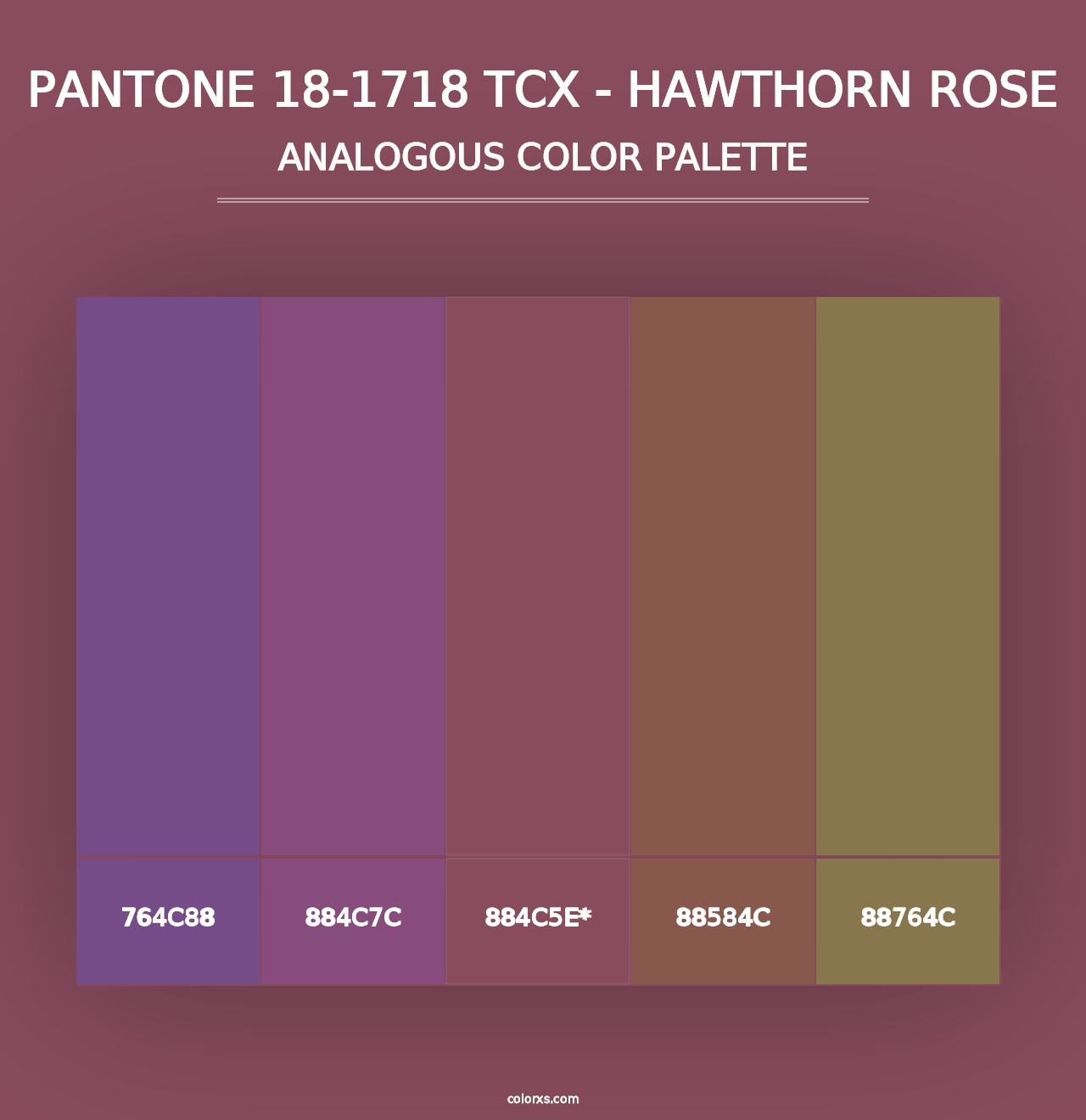 PANTONE 18-1718 TCX - Hawthorn Rose - Analogous Color Palette