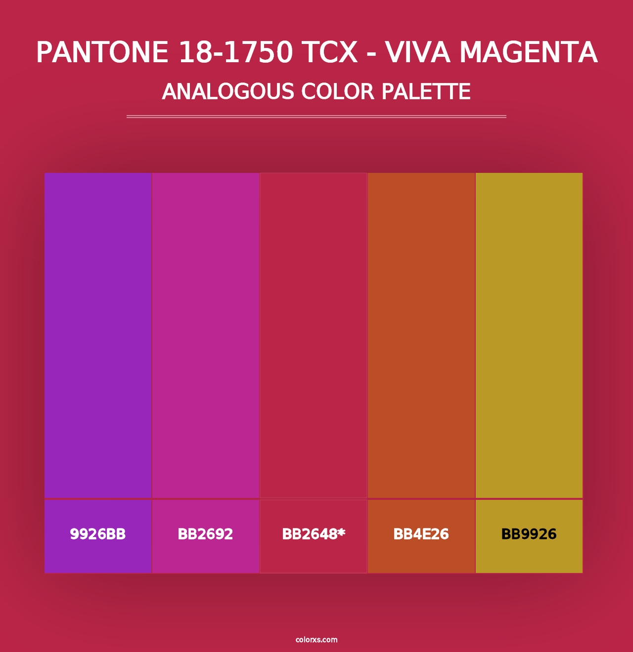 PANTONE 18-1750 TCX - Viva Magenta - Analogous Color Palette