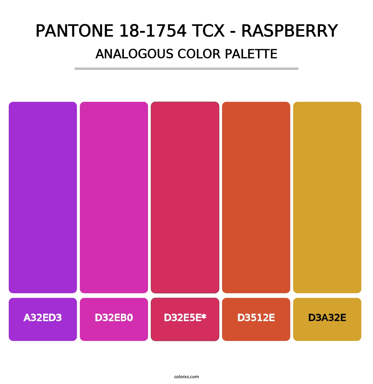 PANTONE 18-1754 TCX - Raspberry - Analogous Color Palette