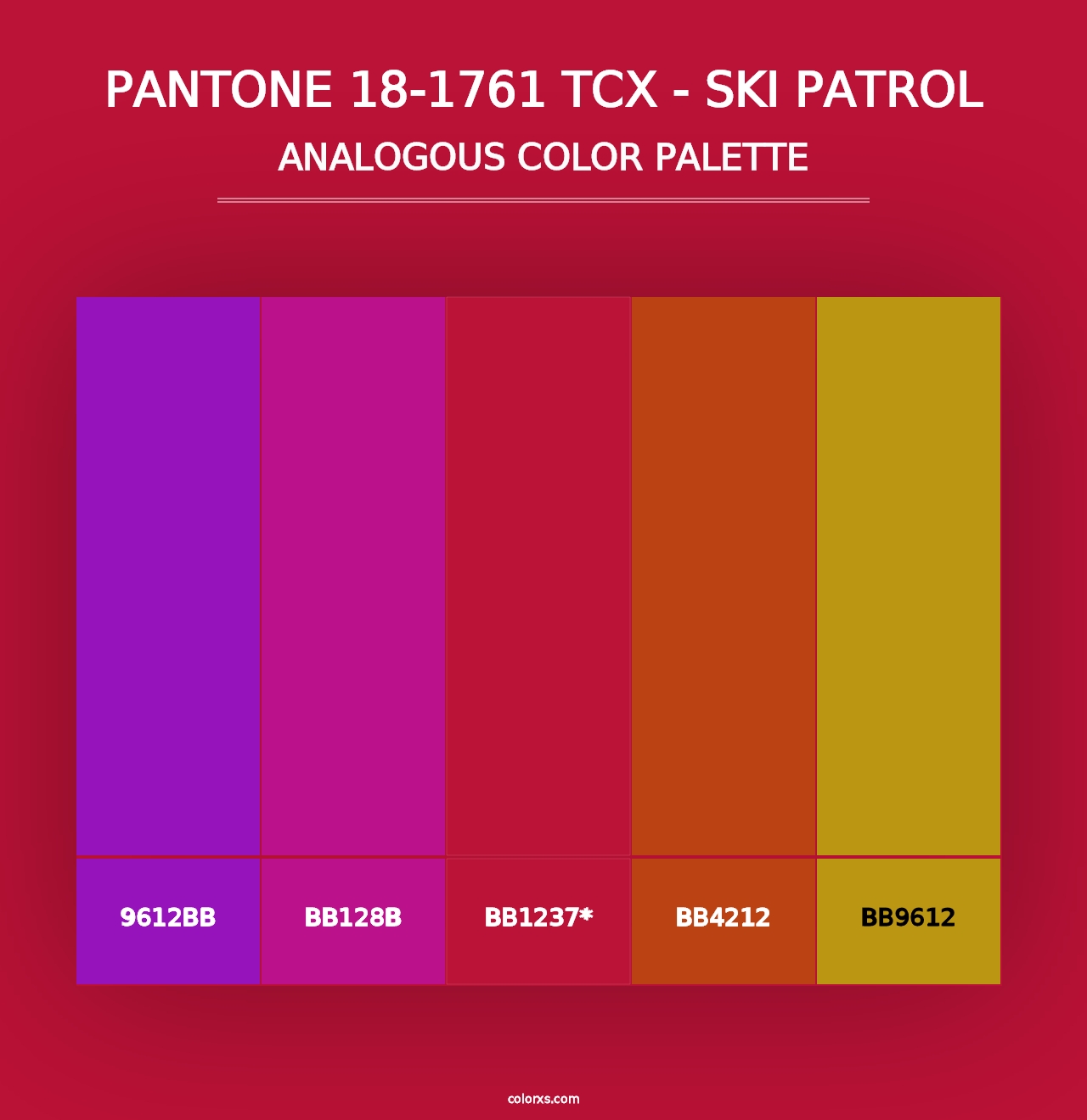 PANTONE 18-1761 TCX - Ski Patrol - Analogous Color Palette