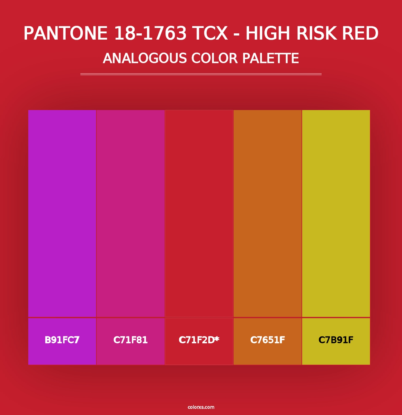 PANTONE 18-1763 TCX - High Risk Red - Analogous Color Palette