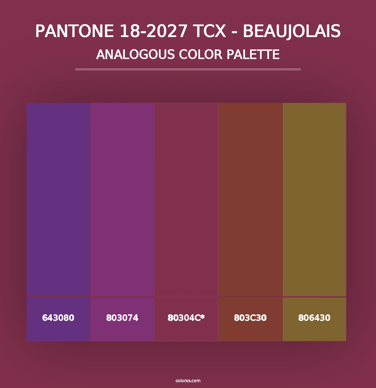 PANTONE 18-2027 TCX - Beaujolais - Analogous Color Palette