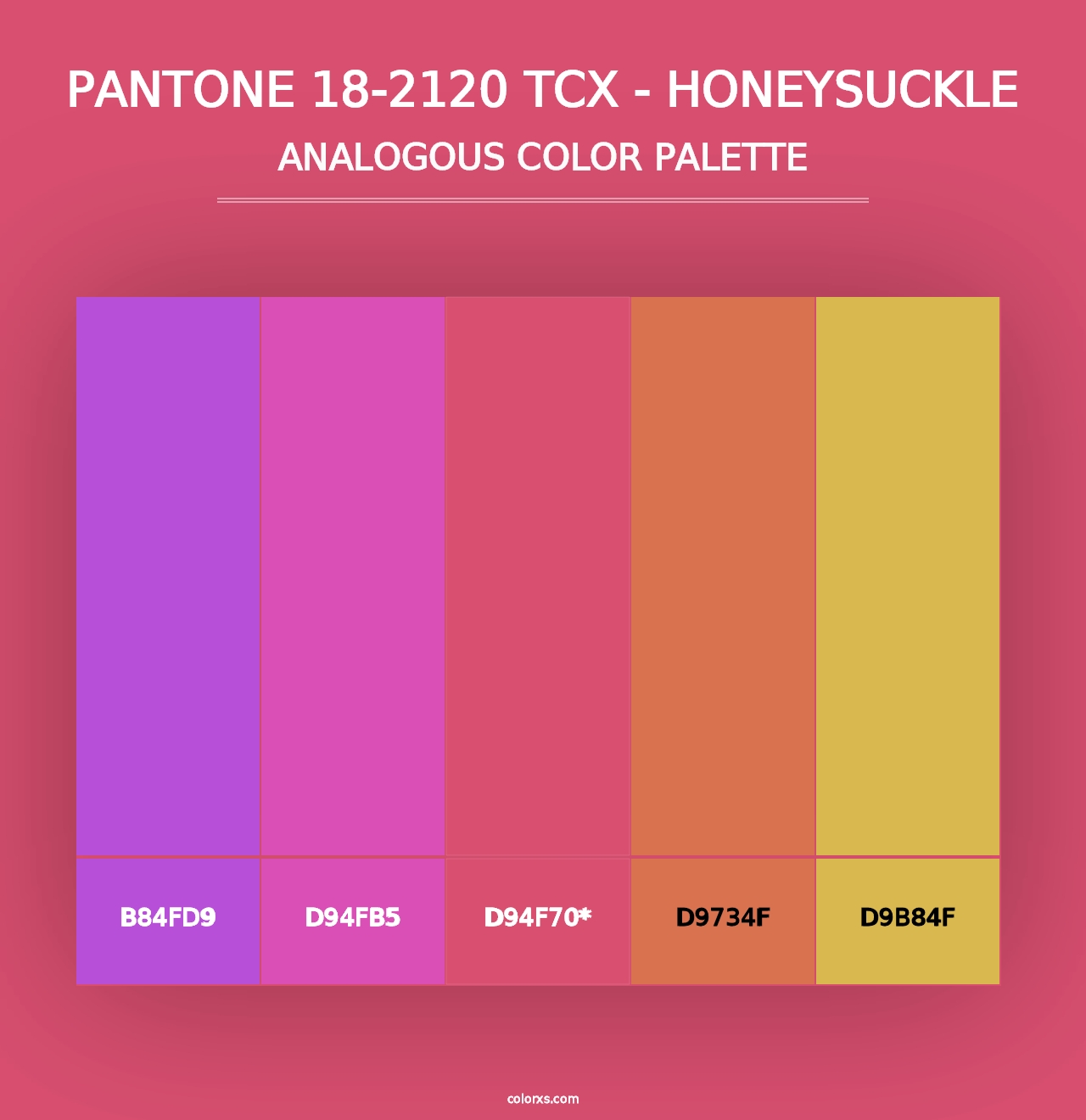 PANTONE 18-2120 TCX - Honeysuckle - Analogous Color Palette