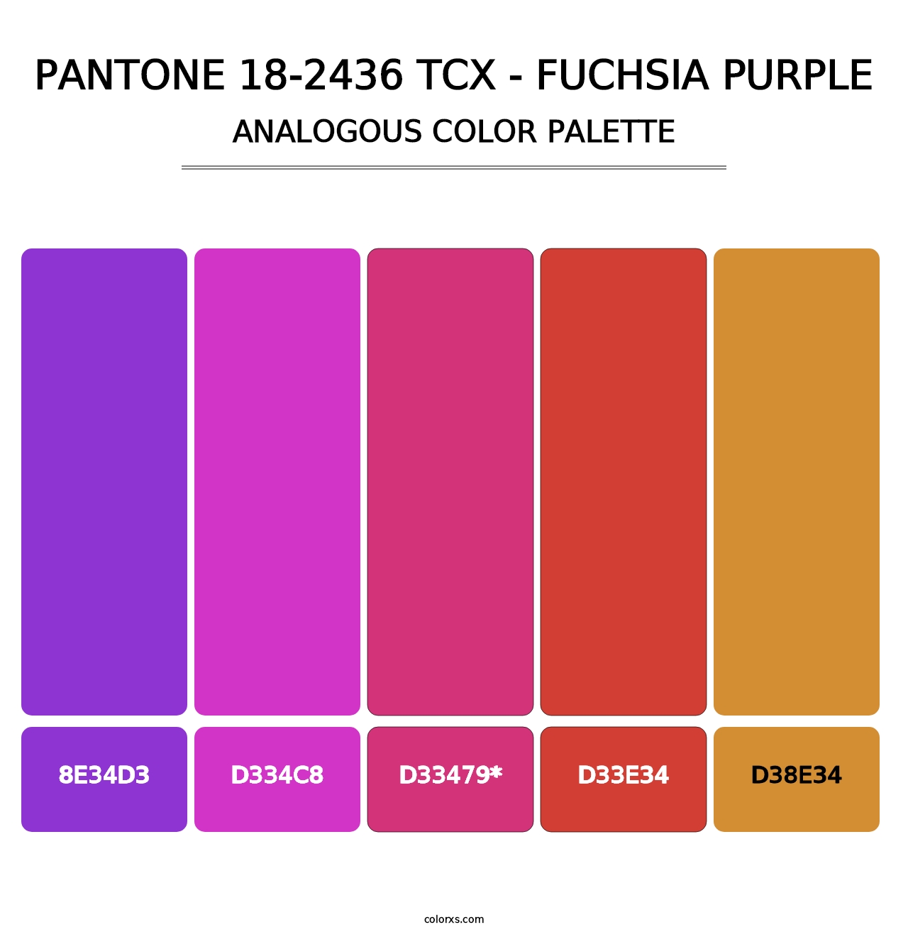 PANTONE 18-2436 TCX - Fuchsia Purple - Analogous Color Palette