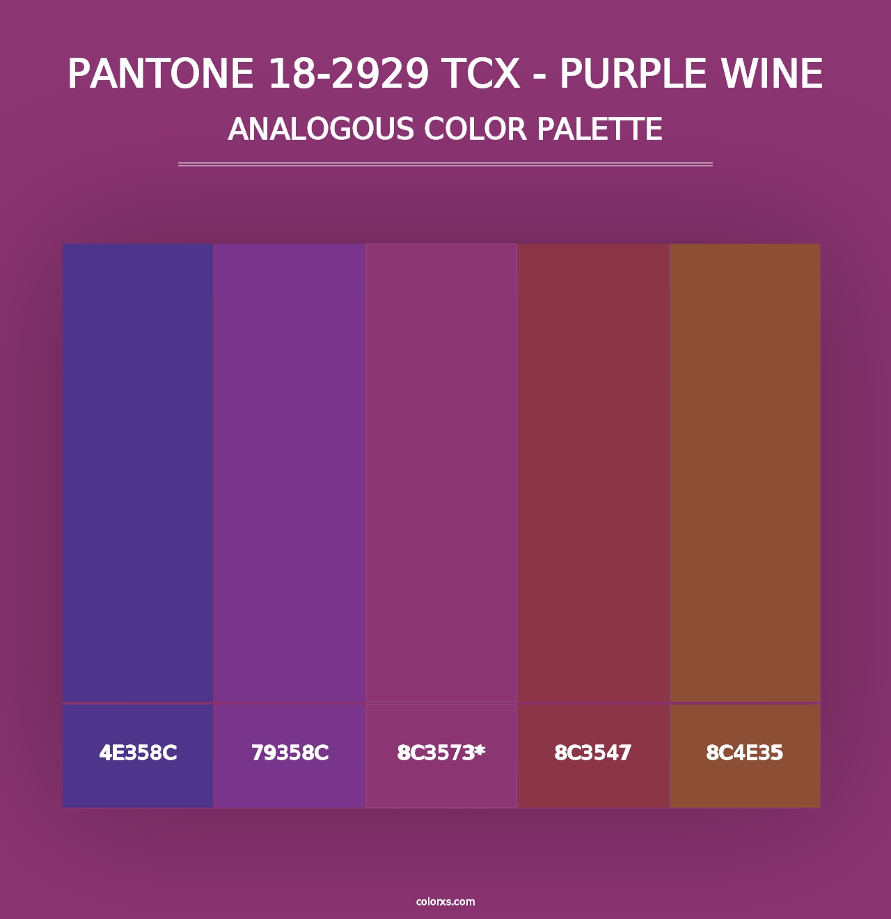 PANTONE 18-2929 TCX - Purple Wine - Analogous Color Palette