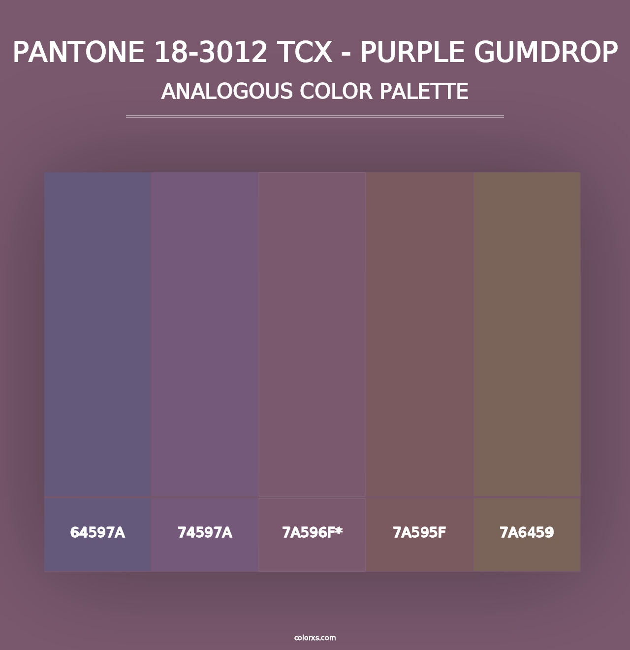 PANTONE 18-3012 TCX - Purple Gumdrop - Analogous Color Palette