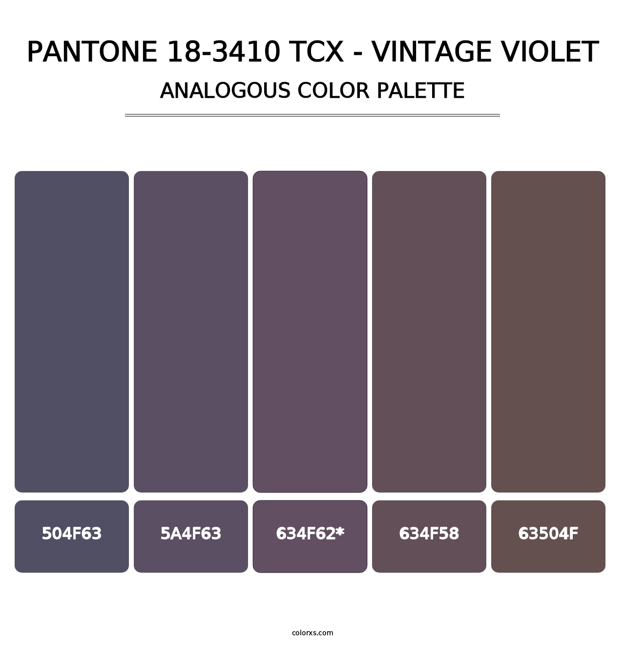 PANTONE 18-3410 TCX - Vintage Violet - Analogous Color Palette