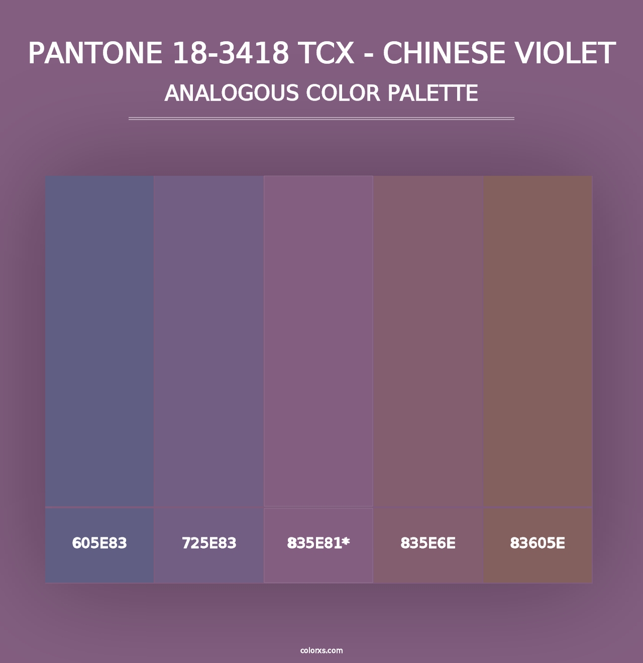 PANTONE 18-3418 TCX - Chinese Violet - Analogous Color Palette