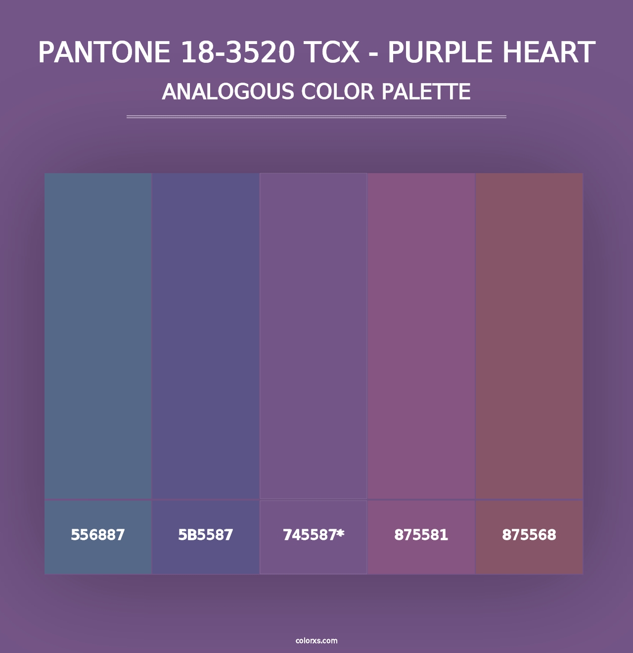 PANTONE 18-3520 TCX - Purple Heart - Analogous Color Palette