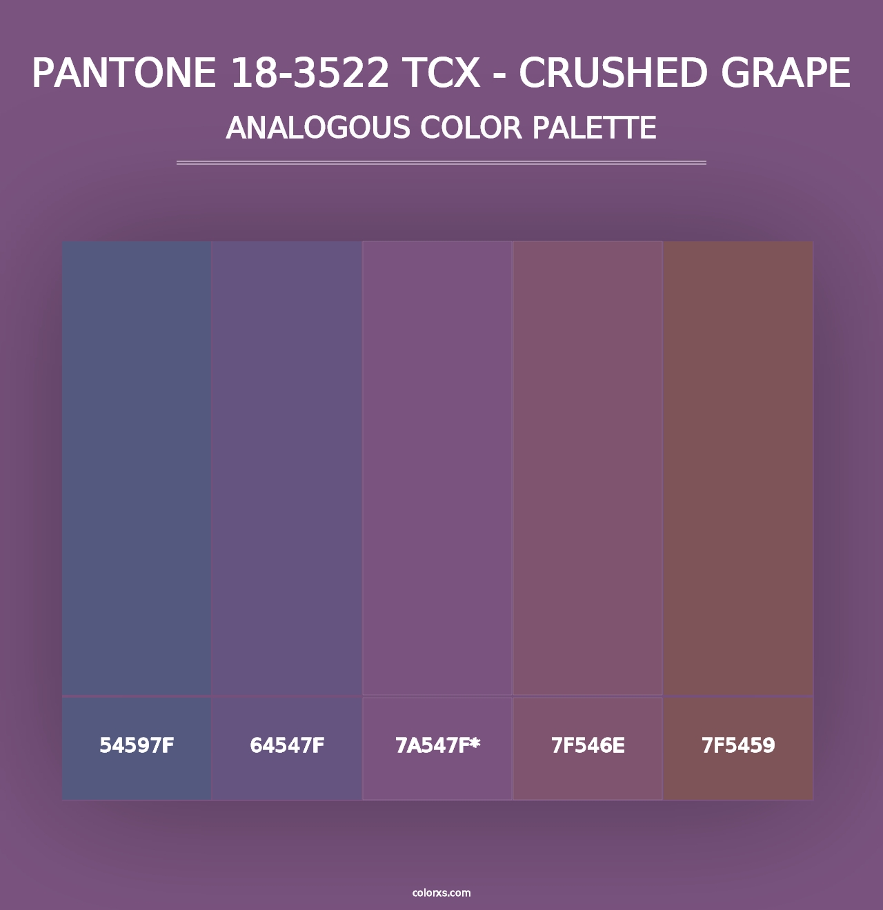 PANTONE 18-3522 TCX - Crushed Grape - Analogous Color Palette