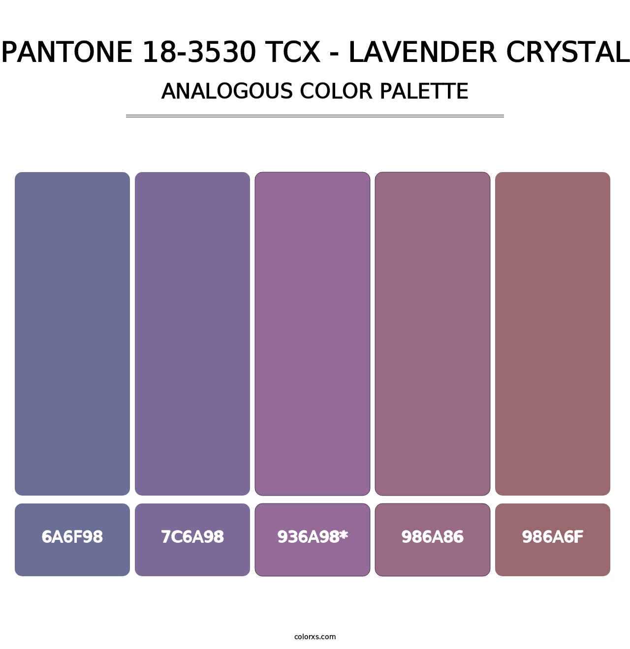 PANTONE 18-3530 TCX - Lavender Crystal - Analogous Color Palette