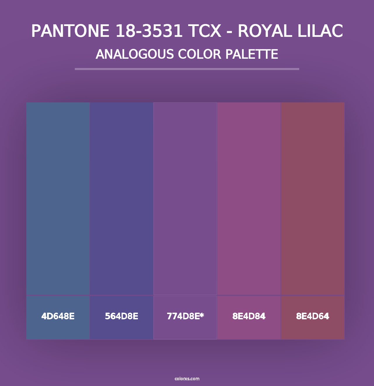 PANTONE 18-3531 TCX - Royal Lilac - Analogous Color Palette