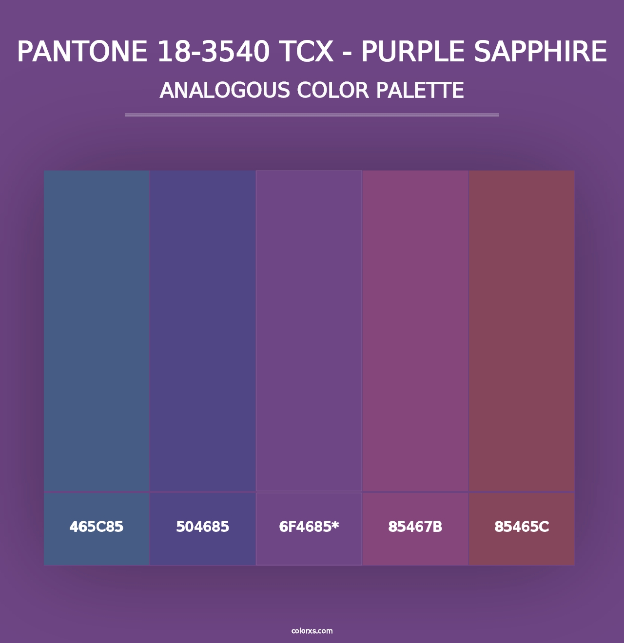 PANTONE 18-3540 TCX - Purple Sapphire - Analogous Color Palette