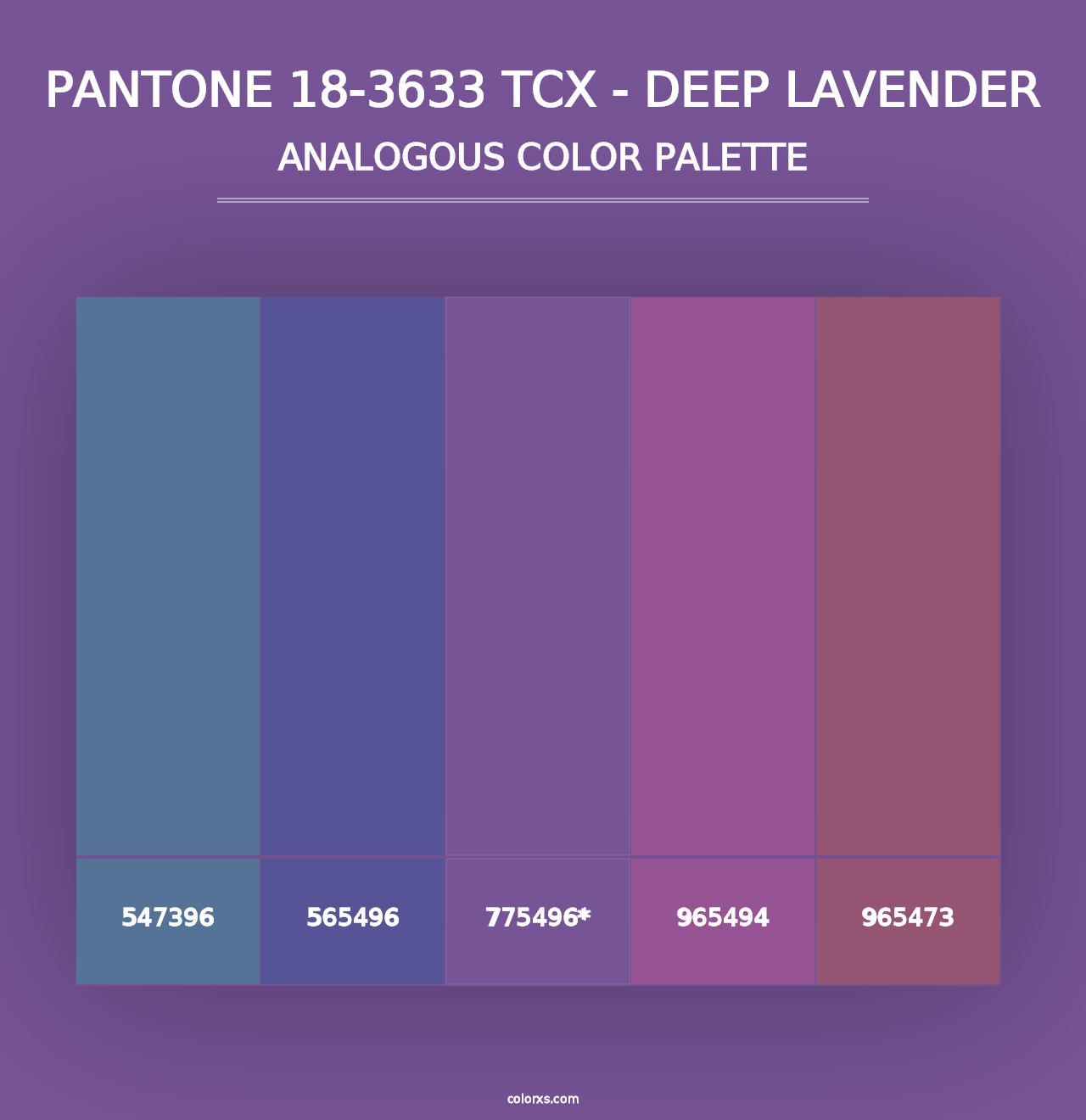 PANTONE 18-3633 TCX - Deep Lavender - Analogous Color Palette