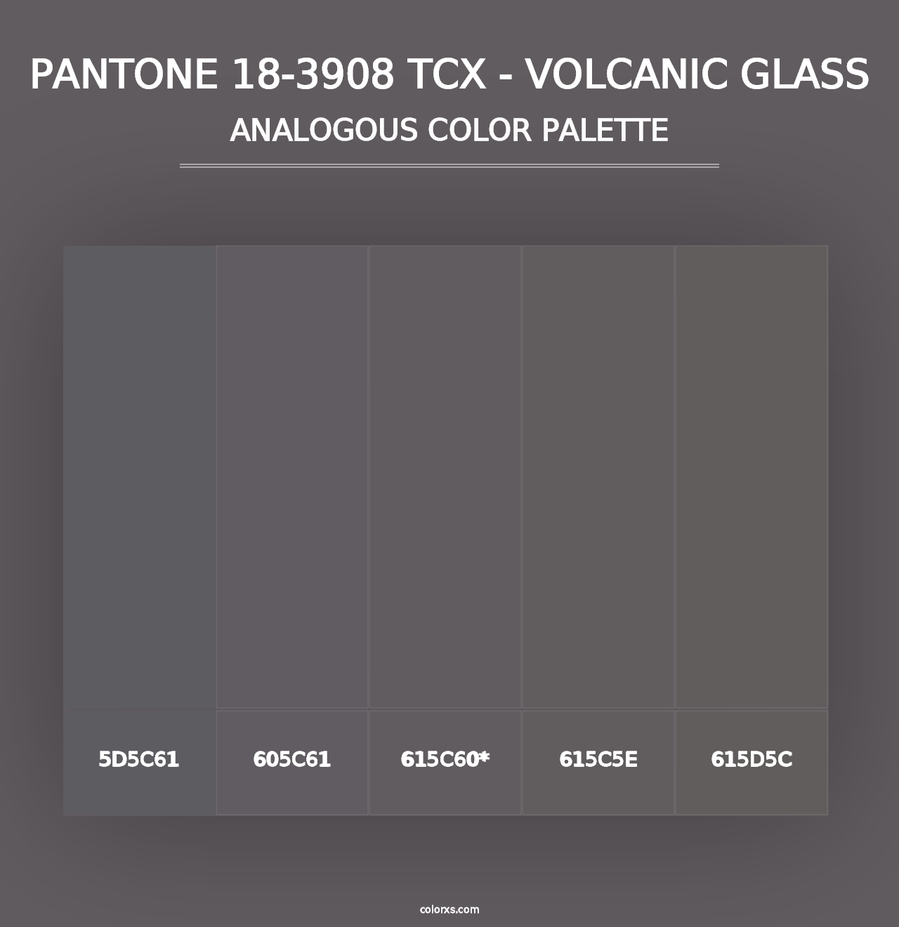 PANTONE 18-3908 TCX - Volcanic Glass - Analogous Color Palette